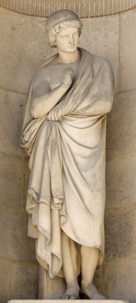 Statue identified as Aristarchus of Samos in the Cour Carrée of the Louvre.