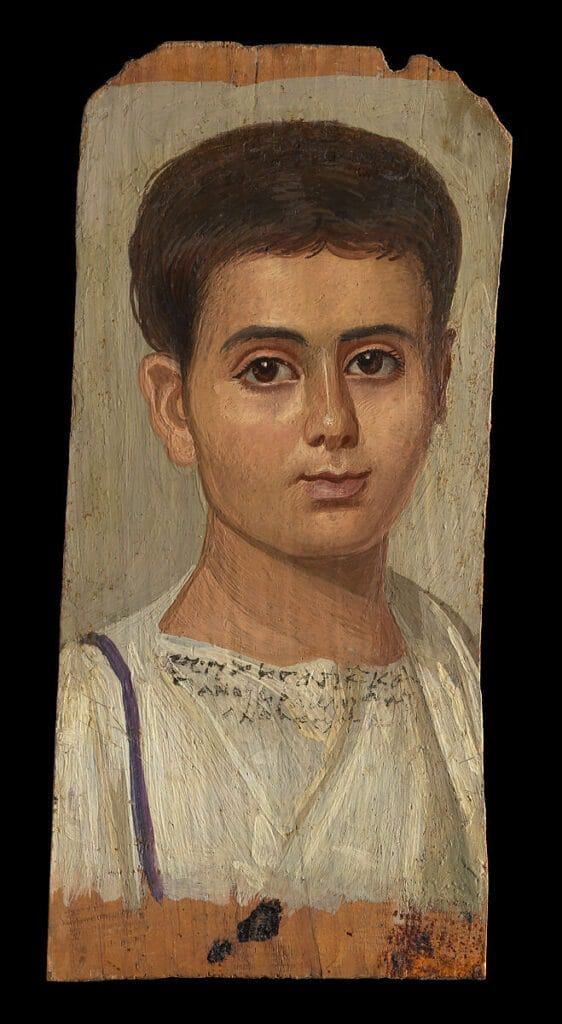 Met Museum 'Portrait of the Boy Eutyches', encaustic panel, AD 100–150.
