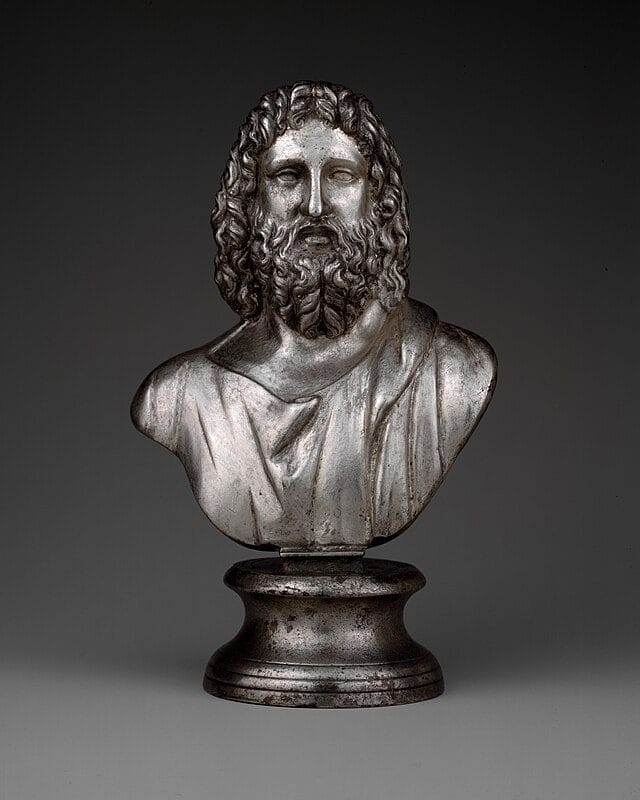 Greco-Egyptian deity Serapis depicted in a classical bust