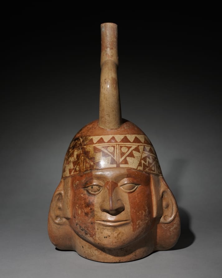 Moche portrait head vessel naturalistic ceramic Cleveland Museum of Art